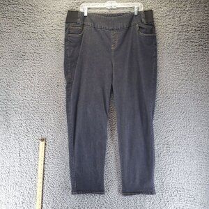 Woman Within Jeans Womens 20W Black Stretch Pull-On Denim Jeggings